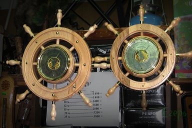 Барометр Штурвал (бук)